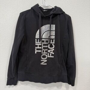 The North Face Black Hoodie Women's M Silver Logo Pullover